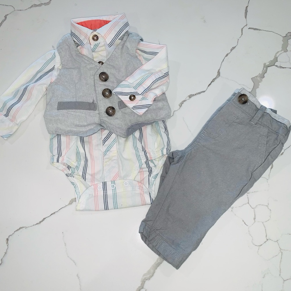 Cat & Jack Vest + Pants Outfit